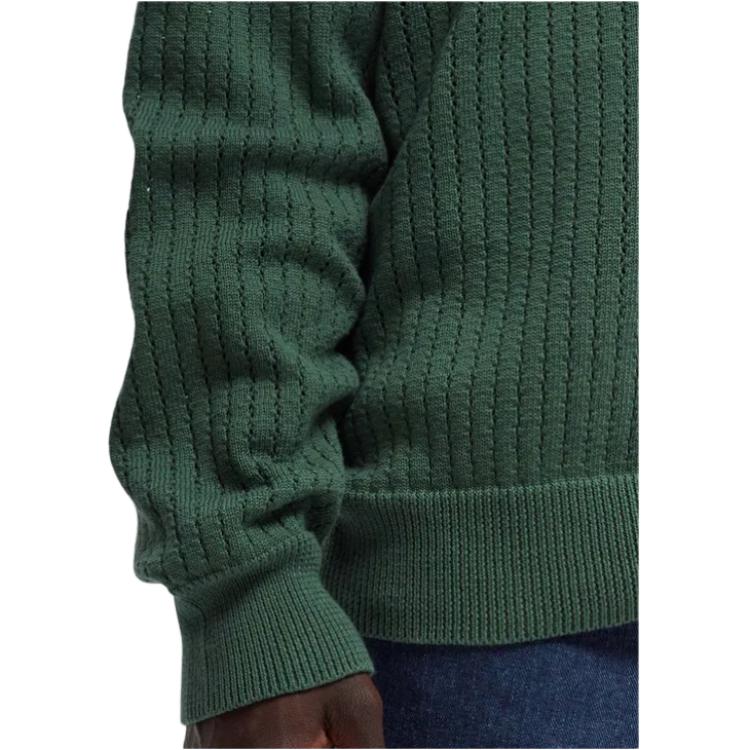 Carhartt WIP Свитер Calen с вышитым логотипом, круглый вырез, длинный рукав, пуловер, вязаный, унисекс, цвет Утиный-зеленый I033714-29N-XX