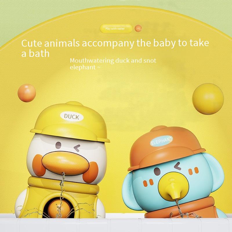 Забавная ручная мультяшная игрушка для ванной в виде утки, слона, вращающегося водяного колеса, для малышей и детей