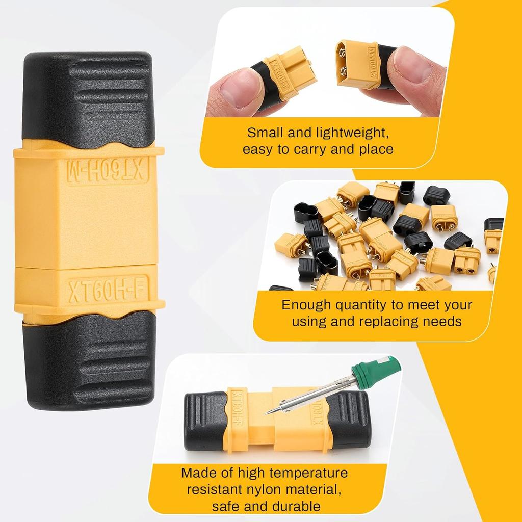 1-40PCS XT60 Battery Connector Male & Female Bullet Connector Plugs with Sheath Housing for RC Battery Motor FPV XT-60 Adapter