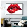 Lips Prints HD Image Canvas Painting Wall Art Pictures for Living Room Home Decoration No Framed Nordic Poster Simple Sexy Red