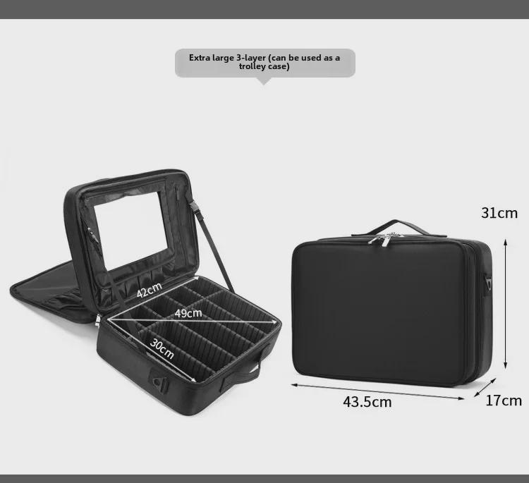 Вместительная многослойная косметичка-органайзер