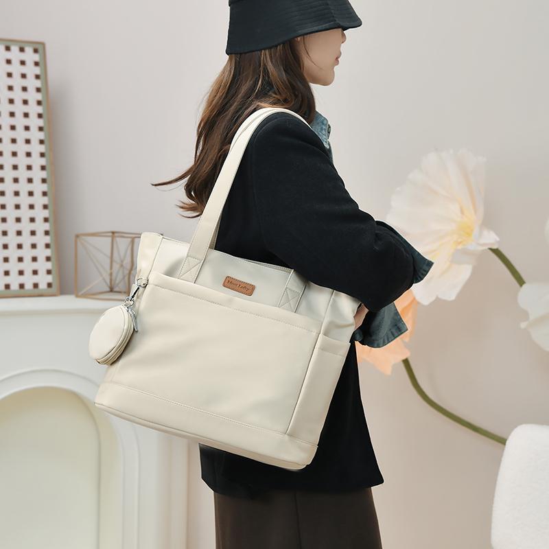 Вместительная наплечная сумка однотонная сумка-тоут студенческая сумка