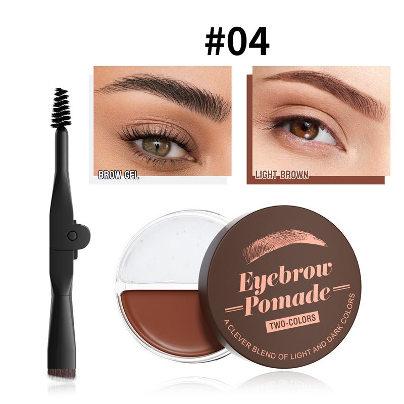 Two-tone Waterproof Natural Mud Brow Paste Eyebrow Gel Bushy Wild Brows for Perfect Eyebrow Shape with Eyebrow Brush Inside