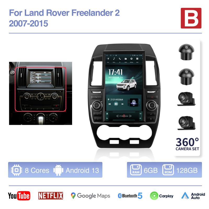 13.8inch For Land Rover Freelander 2 2007-2015 Android13 Auto Carplay 4G Car Multimedia Video Player GPS Navigation 360 camera