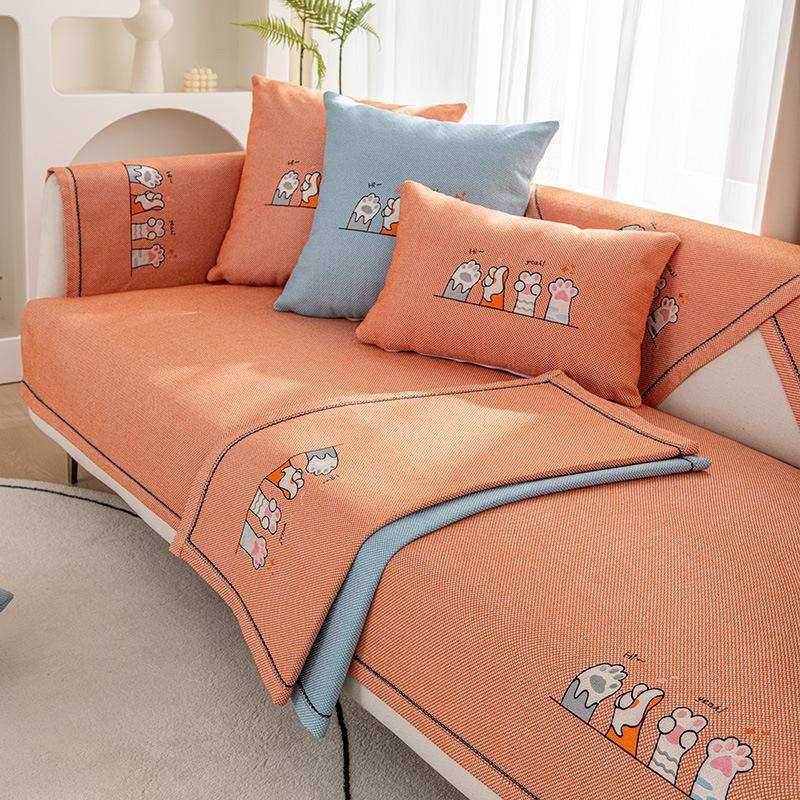 Сплошной цвет, высококачественный чехол для диванной подушки, тканевое полотенце, нескользящее, простой, современный, приятный для кожи, четырехсезонный, универсальный спинка