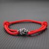 Sterling Silver Titanium Steel Lion Bracelet Men Red Rope Women Braided Hand Ropes Couple Good Luck Jewellery