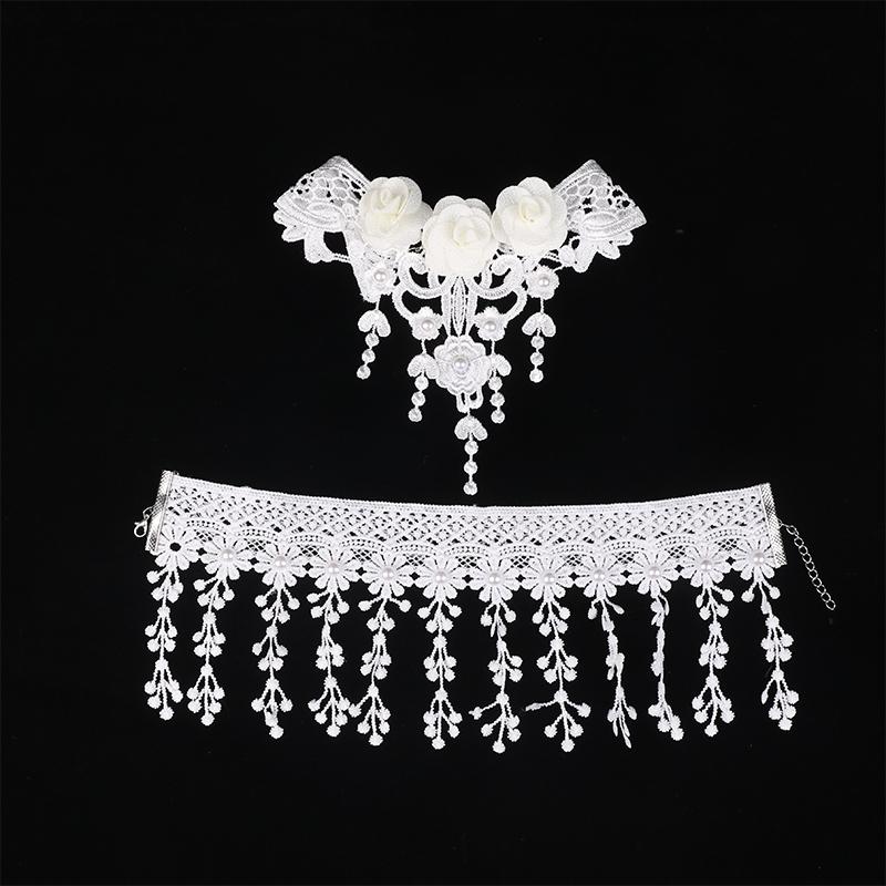 Винтажный классический готический тату-чокер с кружевом для женщин, черный кулон-шарм