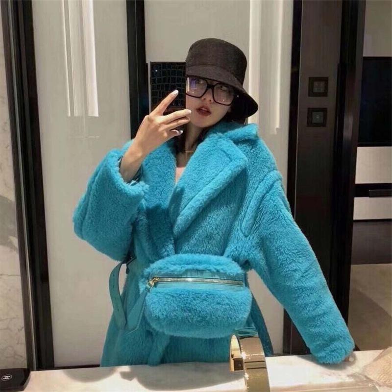 Пальто из овечьей шерсти с овечьей шерстью, женская модель, меховой силуэт, интегрированный мех