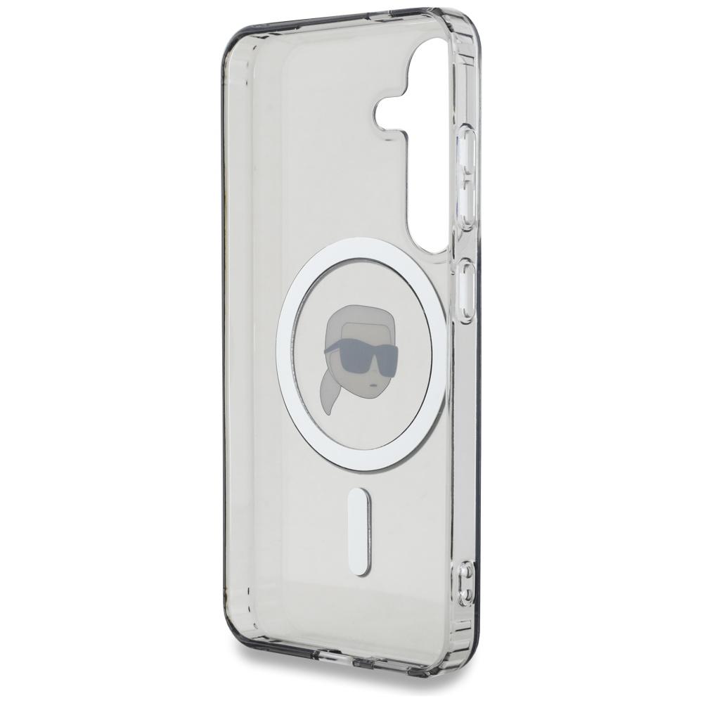 Etui Karl Lagerfeld Button Karl Head     Printed Logo Magsafe Do Samsung Galaxy S25 Czarny