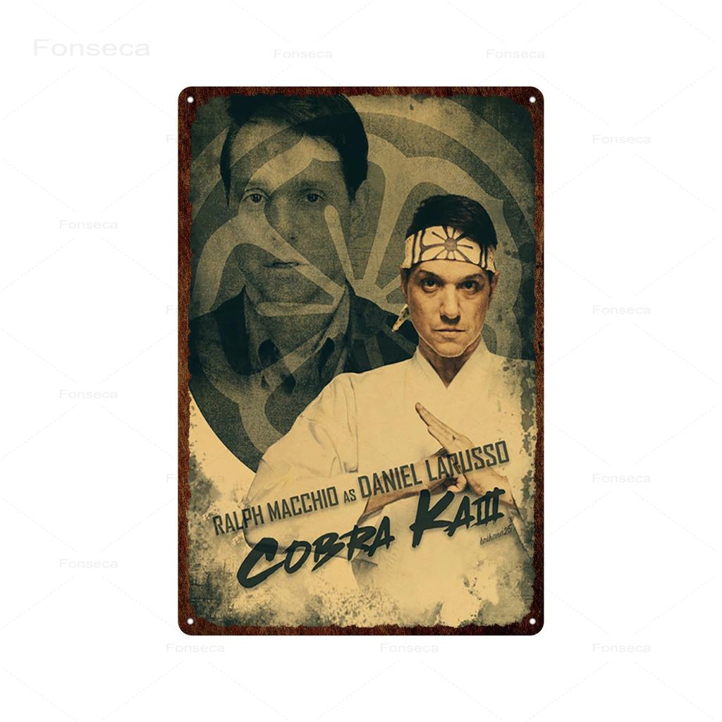 Классический комедийный фильм о кунг-фу. Жестяные таблички с изображением «Кобра Кай» в стиле ретро для украшения бара и дома.