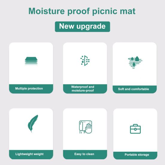 Portable Picnic Blanket Waterproof Moisture-proof Thickened Classic Plaid Rectangle Foldable Multipurpose Camping Mat Outdoor Supplies