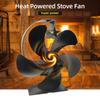 5 Blades Heat Powered Stove Fan Fireplace Fan Quiet Operation Circulating Warm Air No Battery