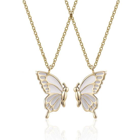 2Pcs/Set Friendship Necklace Meaningful Bright Luster All Match Adjustable Extension Chain Decoration Gift Best