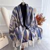 [T842] 65*180cm Ethnic Style Women Jacquard Scarf Thick Imitation Cashmere Tassel Shawl Winter Warm Neck Wrap Pashmina Blanket