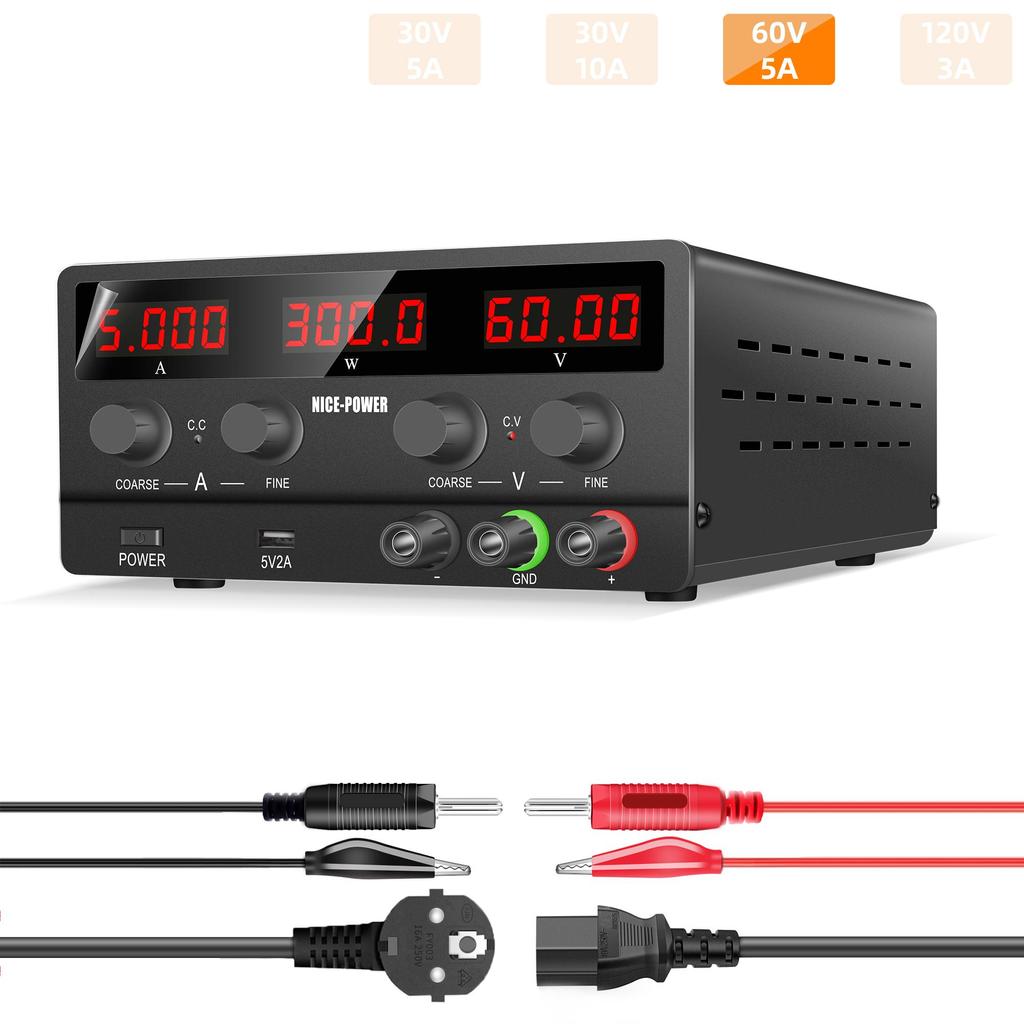 Для регулируемого источника питания постоянного тока 60 В 5 А, лабораторный источник тока, стабилизированный регулятор напряжения для зарядки автомобильного аккумулятора, ремонта телефона