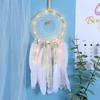 Girls Room Decor - Heart Shaped Dreamcatcher with Feathers, Boho Hanging Wall Ornament