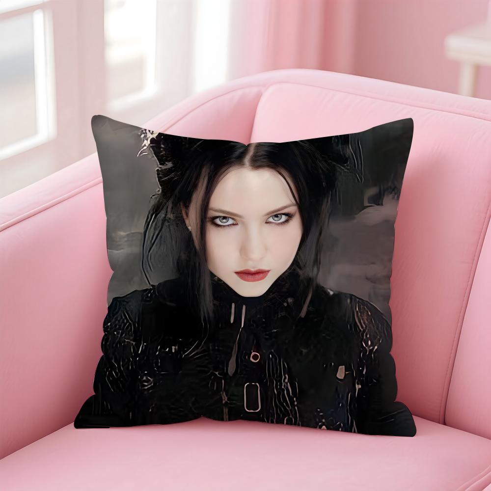 American Sexy Singer Evanescence AAmy Lee Cushion Cover Pillow Case Soft Skin Friendly Fabric  Concealed Zipper