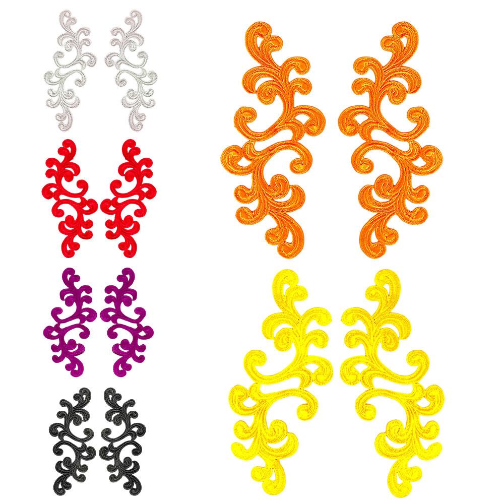 Multi-color Embroidery Lace Hollow Out Fabric Flower Patch Cloth Lace Applique Patch Iron-on Flower Piece DIY Lace Accessories