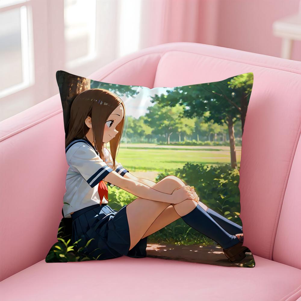 Anime Cartoon Takagisan x NishikataN Cushion Cover Pillow Case Soft Skin Friendly Fabric Concealed Zipper