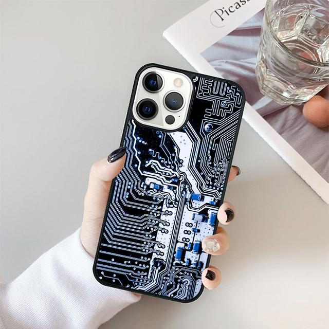 The Integrated Circuit Board Phone Case For iPhone 17 Air 16 16e 15 14 plus 11 12 13 Pro max Bumper Shell Cover coque