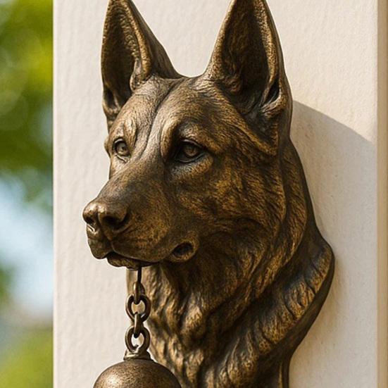 Немецкая овчарка Приветственный колокольчик Настенный Кричащий призрак Дверной звонок Ретро Собачий дверной звонок с табличкой «Добро пожаловать» для парадного крыльца Садовой двери