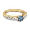 London Blue Topaz Round Solitaire Ring - 925 Sterling Silver Gold Vermeil