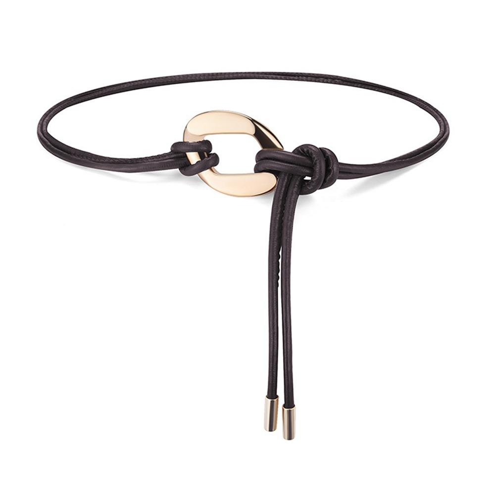 DIY Тонкий пояс-веревка с металлической пряжкой Тонкий ремень Модный плетеный пояс Для юбок Платьев Топов Одежды