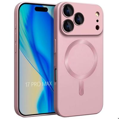 Защитный чехол - E.F.Connection - для iPhone 17 Pro Max - Силиконовый с Магнитным Кольцом - Розовый