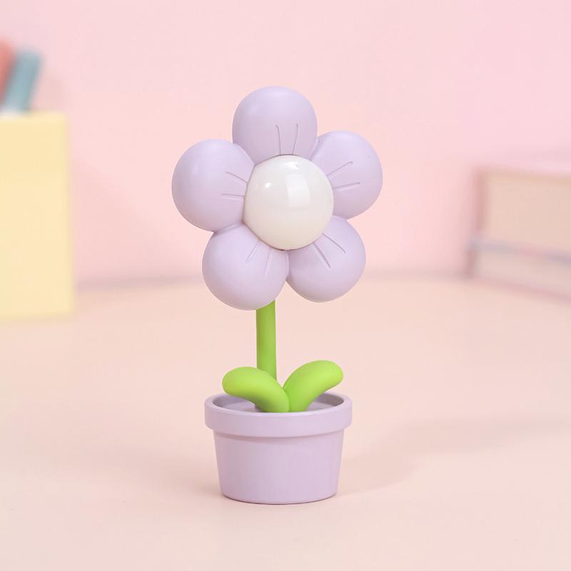 Mini Led Flower Night Light Cute Small Table Lamp Desktop Ornament Bedside Bedroom Ambient Lights Children Toy Kids Holiday Gift