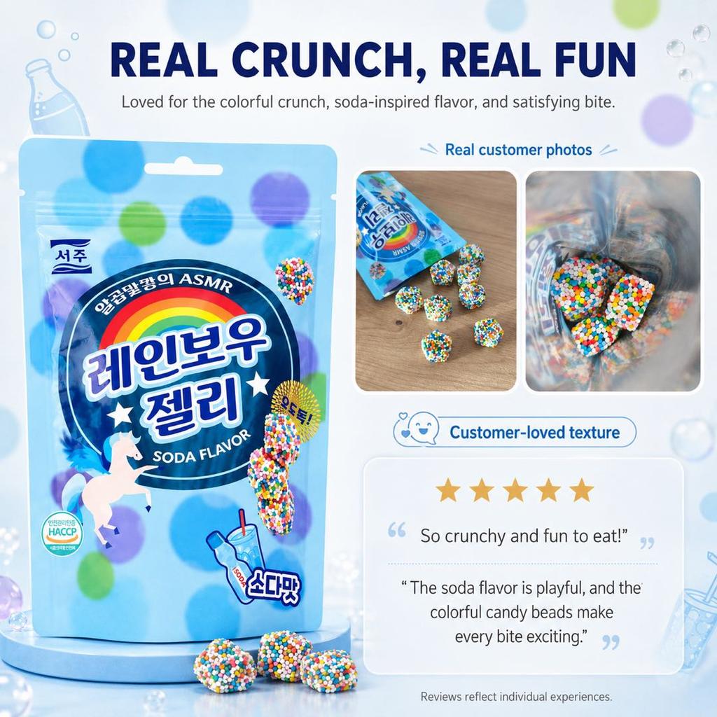 2+1 Жевательные конфеты SEOJU со вкусом радужной содовой 46 г