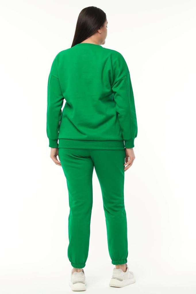 Женский стильный свитшот большого размера, базовый зеленый свитшот размера плюс