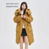 SNOWFLYING Women's Mid-Length Thick Duck Down Jacket with Detachable Hood