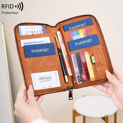 Заграничный RFID кошелек для паспорта: Большая вместимость, защита от кражи, многофункциональный дорожный органайзер и держатель для документов