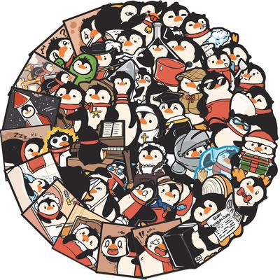 50 смешных наклеек с пингвинами для гитары, компьютера, чемодана, DIY, водостойкие наклейки