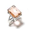 Morganite Handmade 925 Sterling Silver Jewelry Ring Size 10 E7H65