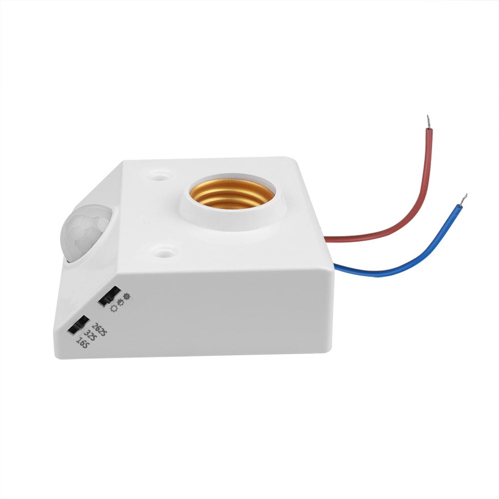 Светодиодная лампа E27 с автоматическим инфракрасным PIR-датчиком движения, патрон E27, детектор движения PIR, настенный светильник, патрон, энергосбережение, экономия электроэнергии