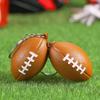 Creative Cartoon Sports PU Ball Keychain Simulated Mini Ball Keyring Pendant Boyfriend Gift Souvenir Novelty Toy Ornament Rugby Baseball Basketball