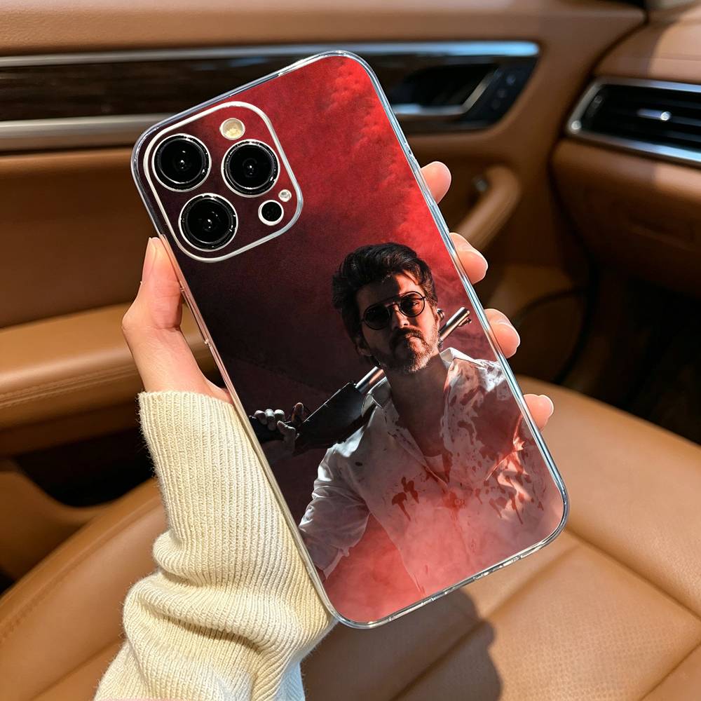 Чехол для телефона Thalapathy Vijay Индия Для iPhone17,16,15,14,13,12,Pro Max,16/15/14 Plus XS Мягкий силиконовый прозрачный чехол