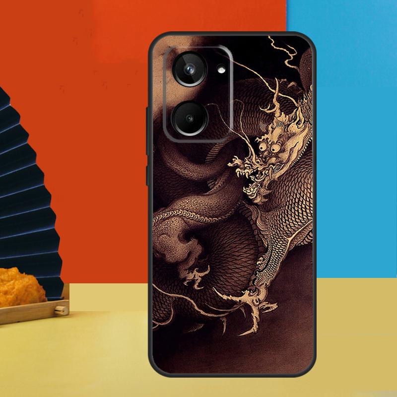 Чехол в китайском стиле с журавлем и драконом для Realme GT7 Pro GT6 10 11 12 13 14 15 Pro Plus C55 C67 C63 C61 C53 C31 C65 C71 C75