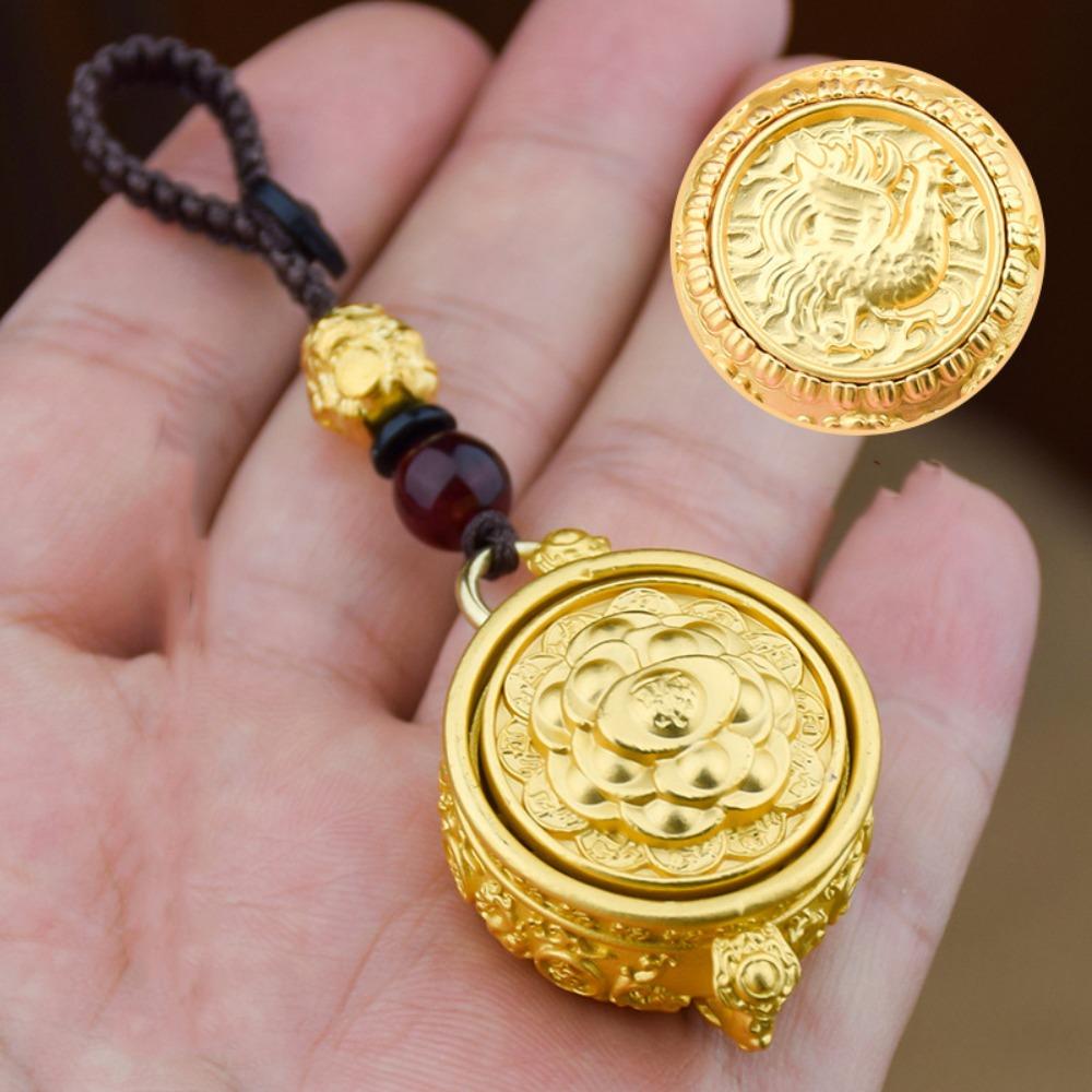 Brass Chinese Style Lucky Pendant Copper Car Key Ring Auspicious Zodiac Cornucopia Key Chain Men