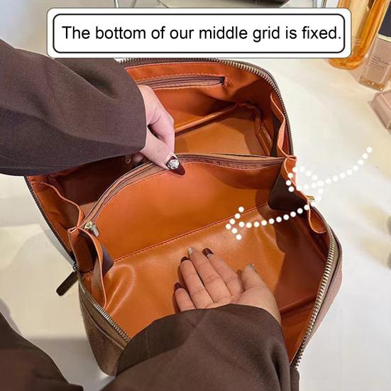 Косметичка с ручкой, блестящая поверхность, съемный дизайн, застежка-молния, большая вместимость, водонепроницаемые дорожные туалетные принадлежности