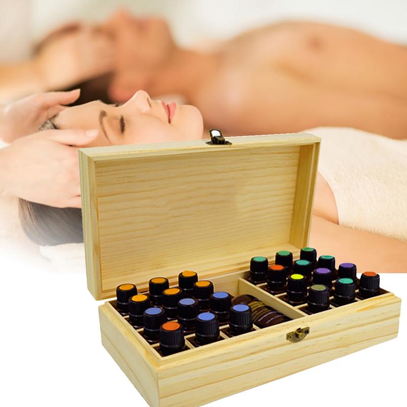Деревянный ящик для хранения Футляр для хранения флаконов с эфирными маслами из массива дерева Упаковочная коробка для эфирных масел Органайзер для флаконов с духами и лаков для ногтей