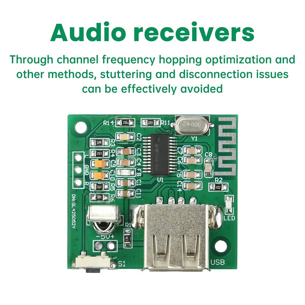 DC 3.3-5V BT 5.4 Audio Receiving Module 2.0 Stereo Lossless Decoding Board USB