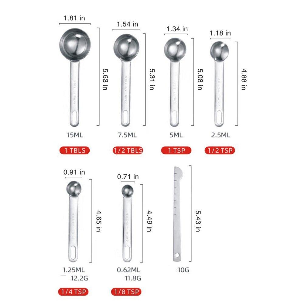 Stainless Steel Measuring Cups Spoons Set Mini Measuring Spoons