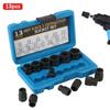 Damaged Stripped Nut and Bolt Remover Kit 3/8" Impact Bolt Nut Screw Remover Tool Set Nut Extractor Socket Socket Wrench 13PCS