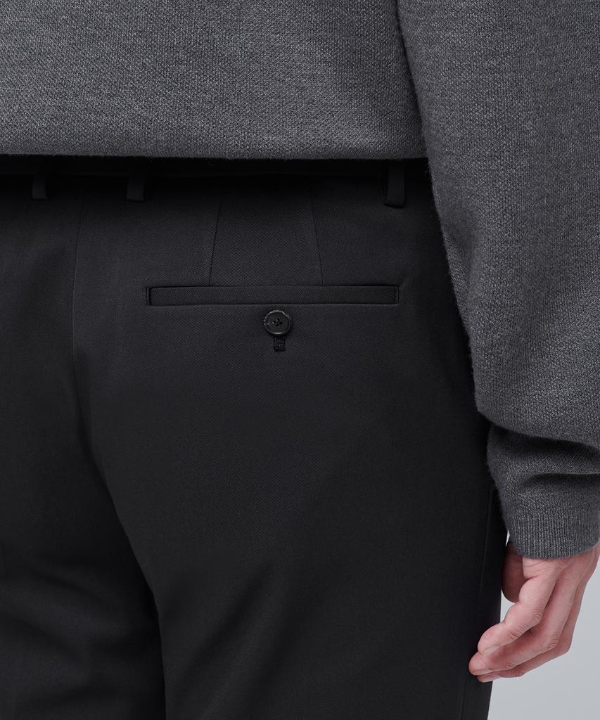 MUSINSA STANDARD Heavyweight Fleece-Lined Tapered Hidden Elastic Waist Length Slacks [Dark Gray]