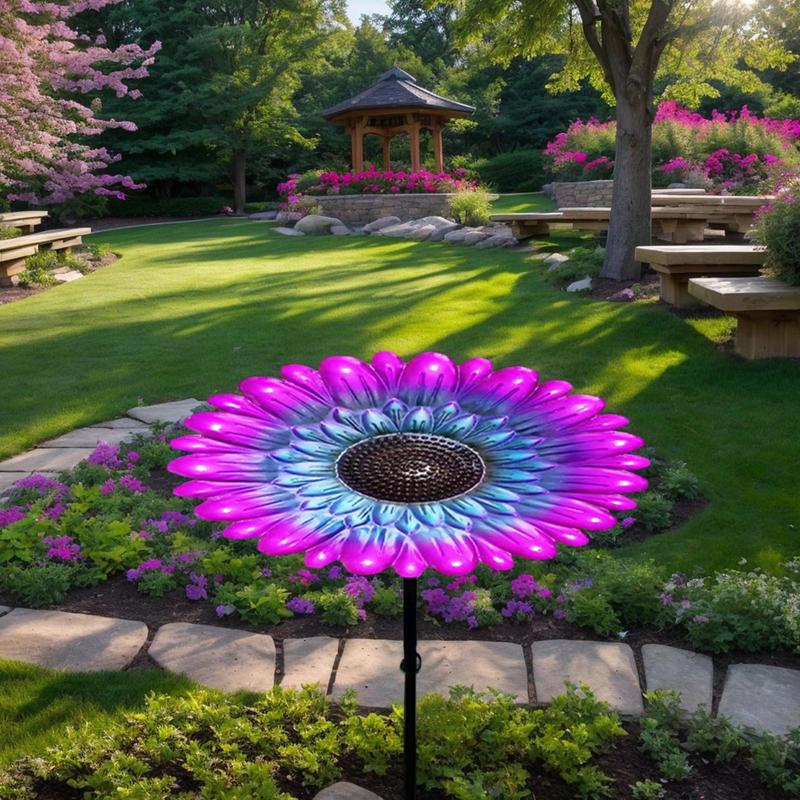 Bird Feeders For Outside Flower Bird Feeder Garden Bath Tray Waterer Metal Flower Birdbaths For Yard Lawn Decor Outside House