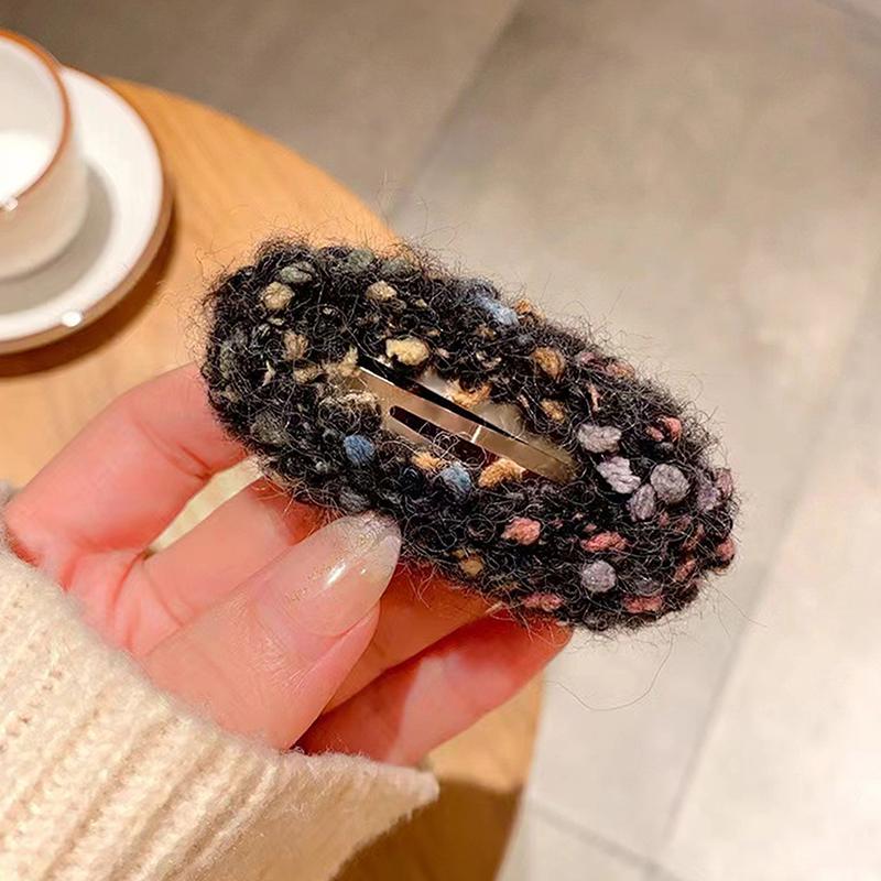 Корейская красочная плюшевая заколка для волос для женщин Ins Winter Temperamenta Duckbill Clips Hairpin Sweet Girl Hair Accessories