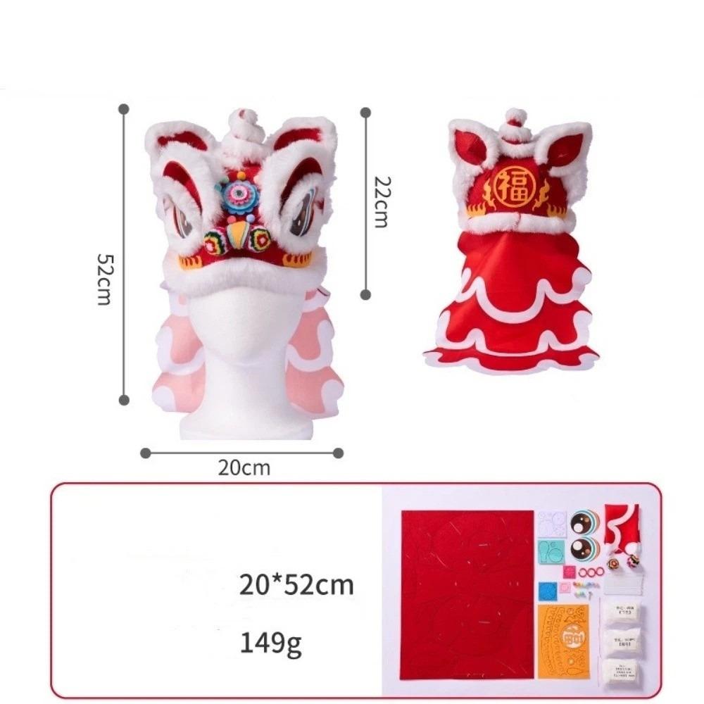 Plush Handmade Headwear Non Woven Headwear Props Gift Lion Dance Hat  Children's Crafts