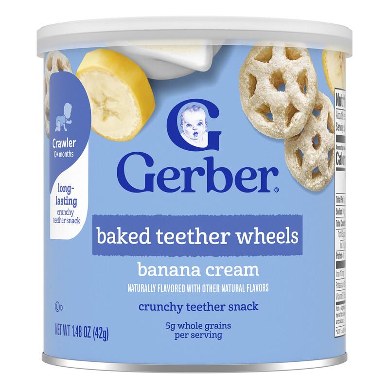 Baked Teether Wheels, 10+ Months, Banana Cream, 1.48 oz (42 g)